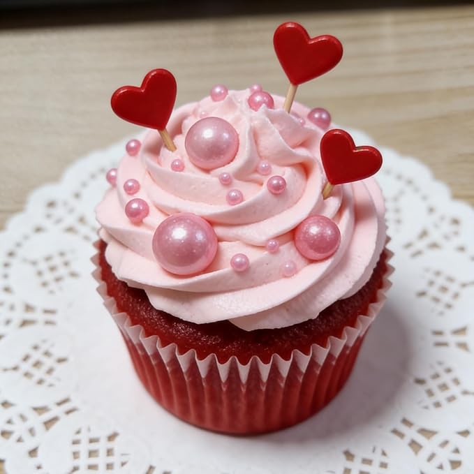 HeDeon&Rles Pink Pearls Sprinkles for Baking Pink Sprinkles 90g/3.17oz 4 Size Mix Edible Pink Pearls for Cake Cupcake Pancake Icing Decoration