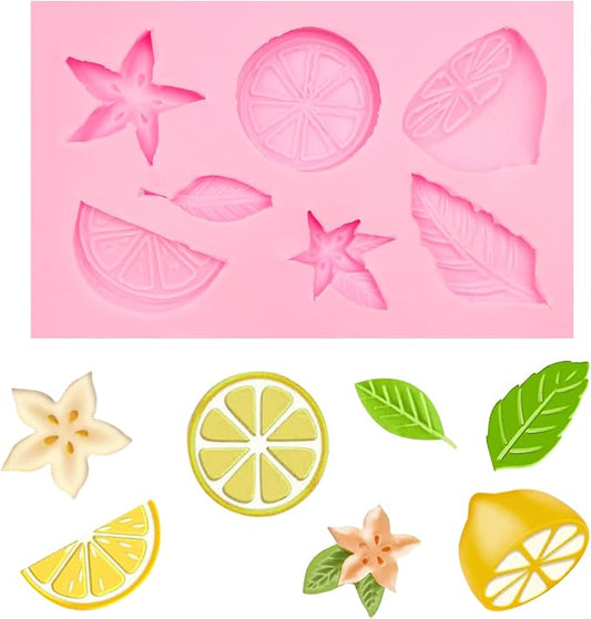 Lemon Silicone Mold, Lemon Slices Resin Fondant Mold for Cake Decoration Candy Cupcake Topper Cake Polymer Clay Crafts Epoxy Resin