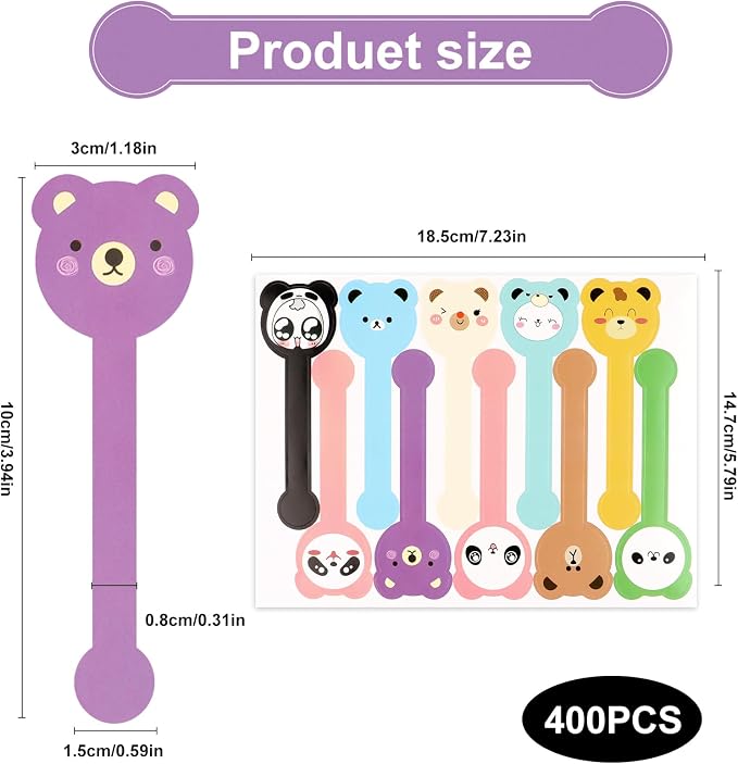 400Pcs Handmade Food Baking Seal Stickers Labels,Cute Animal Long Label Bakery Stickers,Self Adhesive Goods Bakery Sticker Sealing Tamper Proof Sticker for Pastry Bags Lollipops Candy Cake