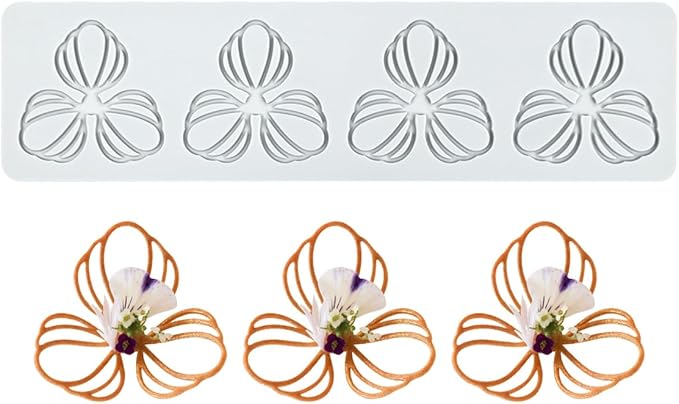 mostsom Three-Leaf Silicone Mould Lace Pad Exquisite Cake Decorating Grade Craft Mat Fondant Food Lace Cake 3D Mold Baking Sugar Paste (G_Three-Leaf)