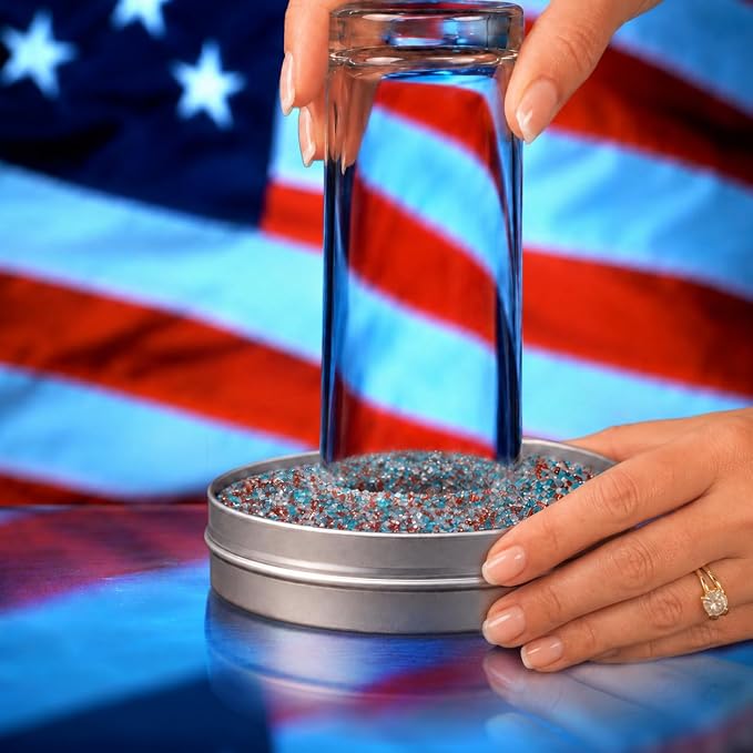Brew Glitter Red, White & Blue Rimming Sugar (4oz, 1x Bar Tin) for Drinks, Cocktails, Beer, Garnish & Beverages for 4th of July, Indpendence Day, Memorial Day, Veterans Day, and America