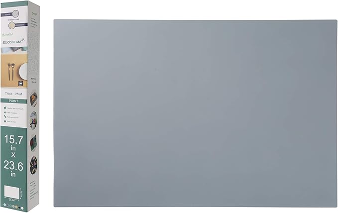emolife Silicone Mats for Kitchen Counter, Thick 2mm, Countertop Protector, Heat Resistant Mat, Non-Slip (Dark Grey)