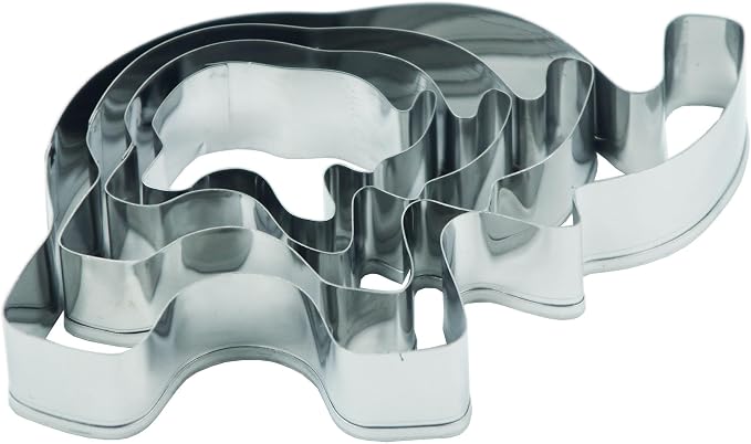 Elephant Cookie Cutters Set,4 PCS Set Elephant Shaped Stainless Steel Molds for Cookies,Biscuit,Vegetable,Fruit,Baking Pastries Doughs