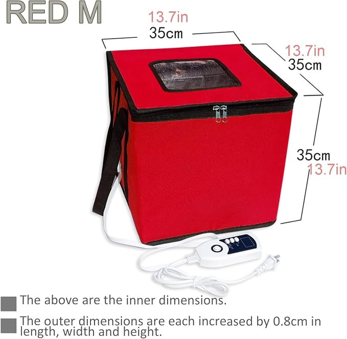 Electric Dough Proofer Box, Folding Fermentation Bag, Reusable Sourdough Starter Jar with Temperature Control – Essential Sourdough Bread & Yogurt Making Kit (L)