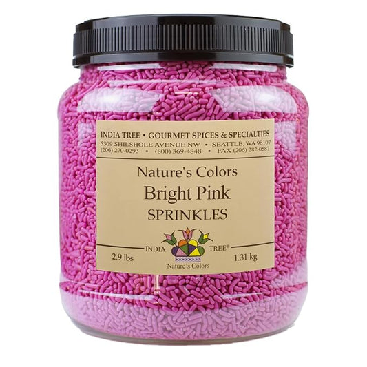 India Tree Nature's Colors Bright Pink Sprinkles - 2.9 lb Bulk | Natural, Vegan, Non-GMO, Allergen-Free, Red 3 Free