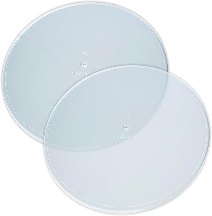 CAKESAFE – 2-14.5” Clear ¼” Acrylic Disks – Perfect Icing Tool to Smooth the Buttercream on Your Cakes