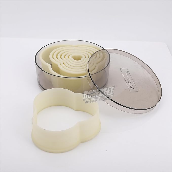 Multi-Shape Nylon Cookie Molds Round Square Star Plastic Geometry Biscuit Cutter Dough Mousse Bread Slicer DIY Bakery Utensils (Flat Three Petal)