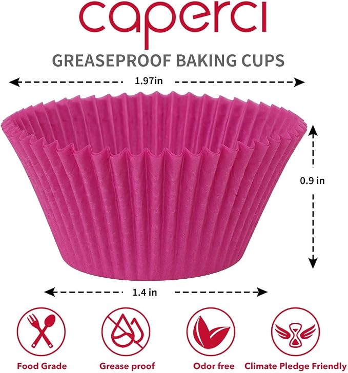 Caperci Colorful Mini Cupcake Liners 350 Counts - Grease-Proof Small Muffin Baking Cups, Odorless, Upgraded & Food Grade Paper Cupcake Wrappers