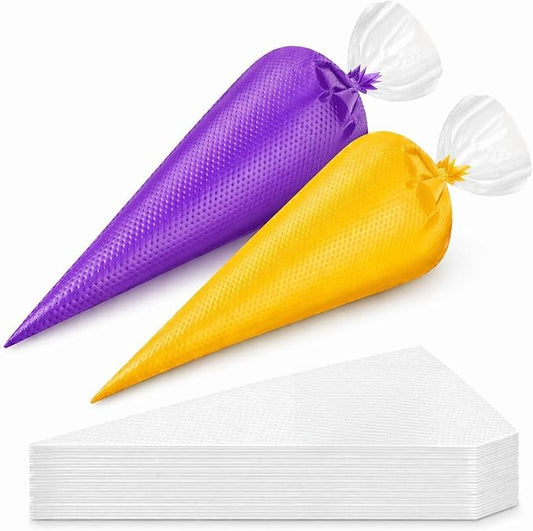 100 Pcs 16 Inch Piping Bags Disposable, Extra Large Thickened Anti-Burst Pastry Bags for Thick Icing & Macarons, Non-Slip Cake Decorating Bags for Baking - Food Grade & BPA Free