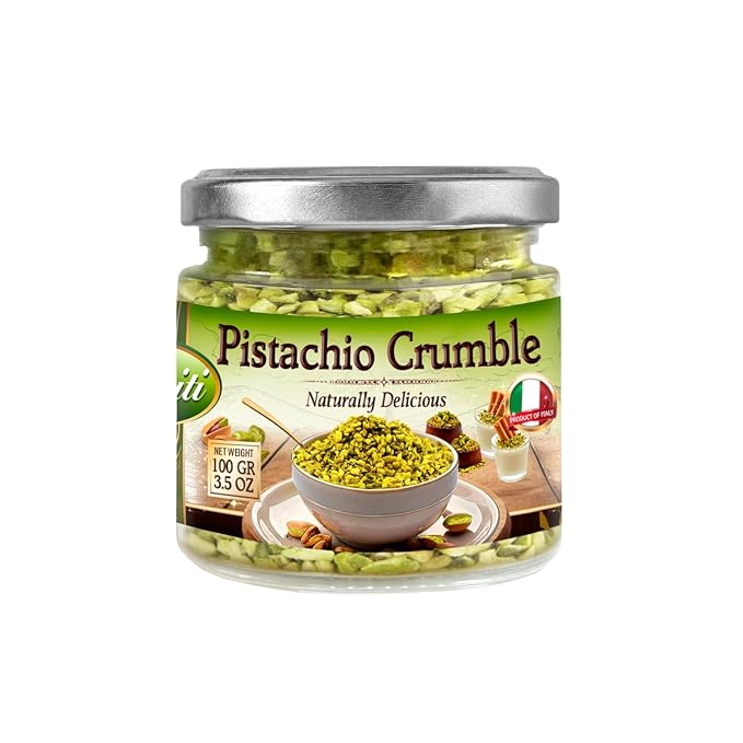 Sanniti Pistachio Crumble, 3.5 oz – Finely Crushed Italian Pistachios | Product of Italy [Pack of 2]