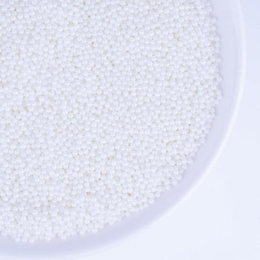 Edible White Pearl Sugar Sprinkles Candy 2mm Mini Pearls Cake Decorations Cupcake Toppers Cookie Decorating Perfect for Wedding Party Halloween Christmas Supplies 4.6 OZ