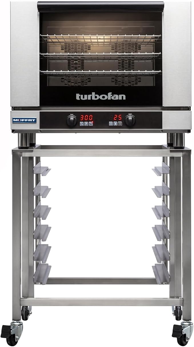 Moffat Turbofan E28 Series Full Size Countertop Electric Convection Oven w/Stand, Single Deck, Digital Control, 220-240v/50/60/1ph