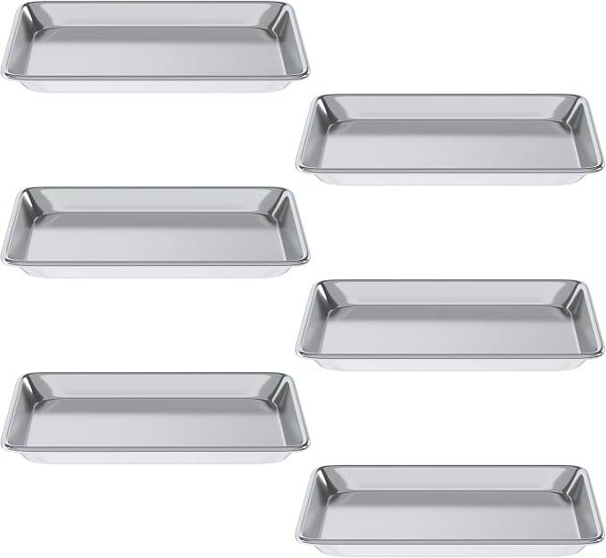 Pack of 6 | 10 in. x 13 in. Quarter Size Aluminum Bun. / Sheet Pan | Ideal for baking, roasting, cooling, prepping, or storing - a must-have in restaurants, bakeries, and busy kitchens.