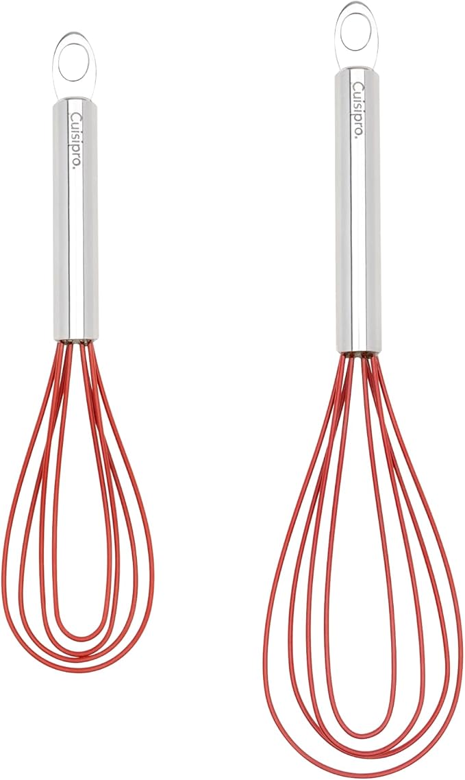 Cuisipro 8-Inch Silicone Flat Whisk, Red