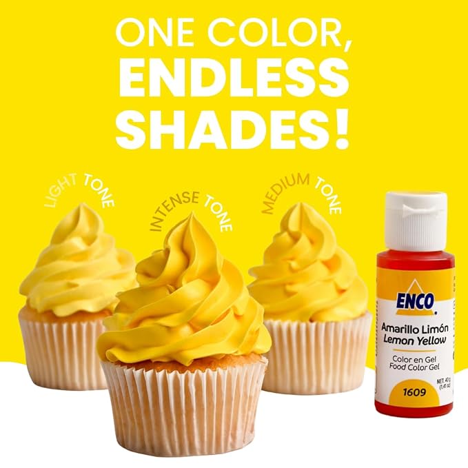 ENCO Food Coloring Gel Lime Yellow 1.41 oz (40g) Concentrated, Vegan