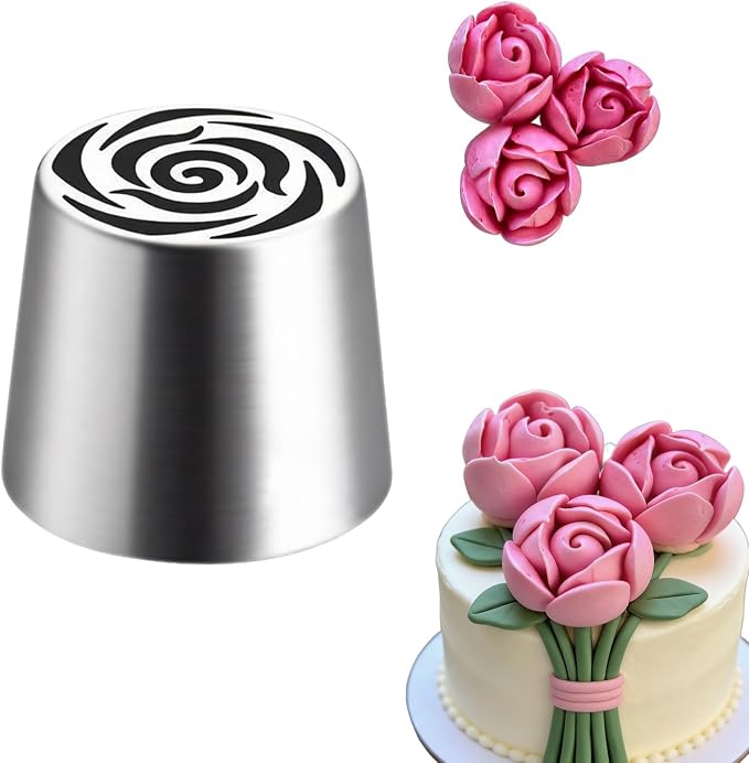Extra Large Stainless Steel Russian Piping Tips, Floral Icing Nozzles for Cake Decorating, Pastry Cupcake Frosting & Flower Decoration, Baking Cake Decorating Supplies Kitchen Gadgets XL40