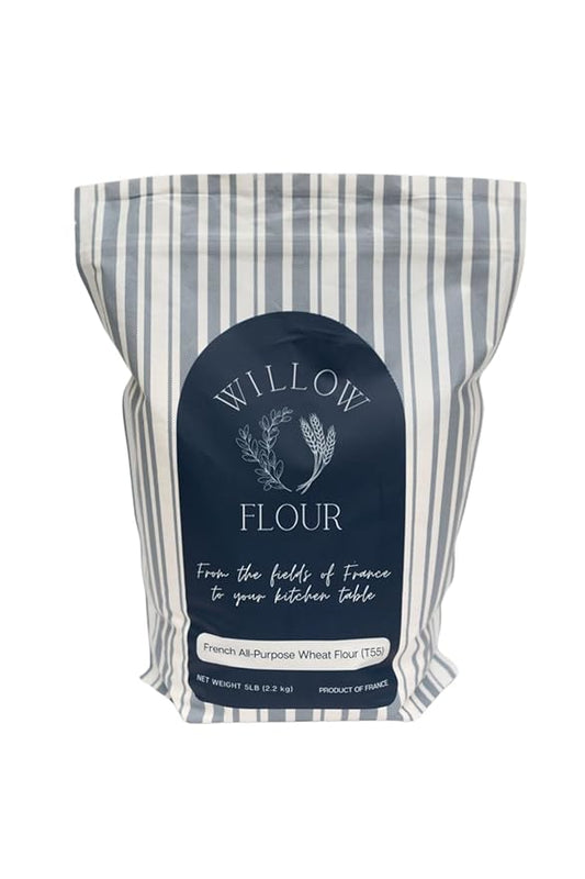 Willow Flour - Authentic French T55 Wheat Flour for Baking, Fine milled, 5LB (2.27kg) Bag
