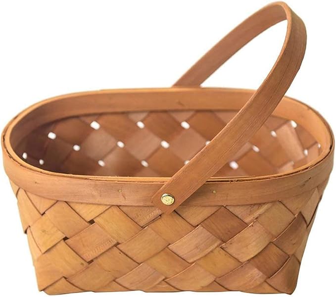 Handmade Rattan Storage Container Storage Basket Wooden Storage Basket with Handle Storage Container