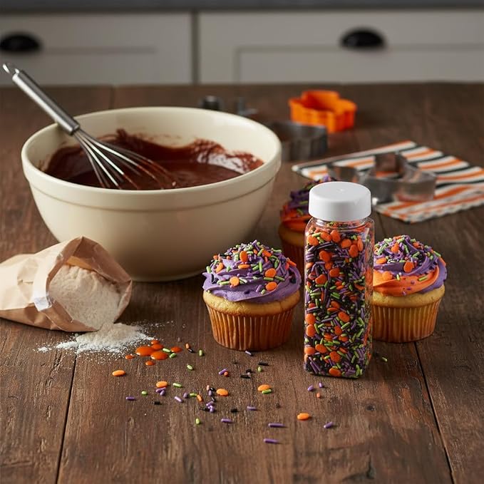 Pumpkins & Green, Purple and Black Sprinkles Mix 4.4 oz, Halloween Sprinkles For Cake Decorating, Baking, Ice Cream & More, The Hampton Candy Company