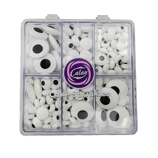 1 Bottle Candy Eyeballs Edible Eyes for Decorating Halloween Sprinkles Baking Cake Decorations Ice Cream Cookies Cupcake Toppers (Three Size Candy Eyes)