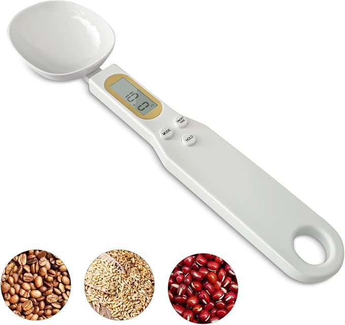Spoon Scales Digital Weight Grams, 0.5g-500g Kitchen Electronic Gram Measuring Spoon Scales with Accurate LCD Display for Dispensing Coffee Beans, Milk, Flour