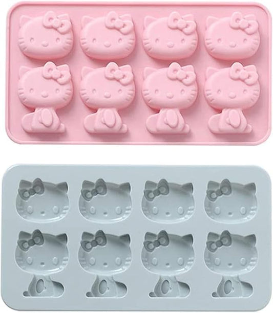INKU Hello Kitty Silicone Molds 2Packs Fondant hello kitty mold Cake Mold,Ice Mold,Chocolate tray for Sugarcraft, Birthday Cake Decoration