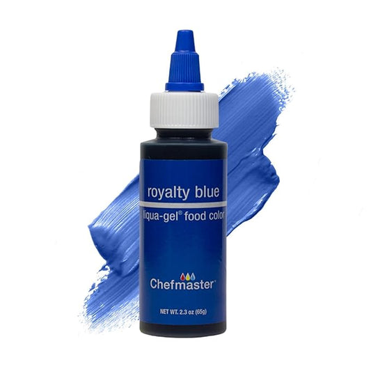 Chefmaster Liqua-Gel® Food Coloring | Royalty Blue | Red 3-Free | Professional Baking & Decorating | Fade-Resistant | Made in USA | 2.3 oz