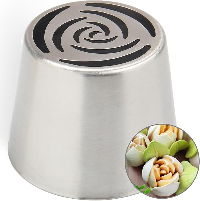 Extra Large Russian Piping Tips - Stainless Steel Flower Nozzles Set for Cake Decorating, Rose & Floral Icing Tips for Cupcakes, Cookies Professional Baking Tools (XXL, Style 13)