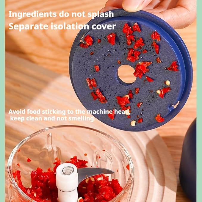 Model Type-c Rechargeable Food Processor Electric , Mini Food Chopper, Garlic Crusher, Onion Chopper, Portable Mini Food Processor for Garlic, Ginger, Chilli, Vegetable