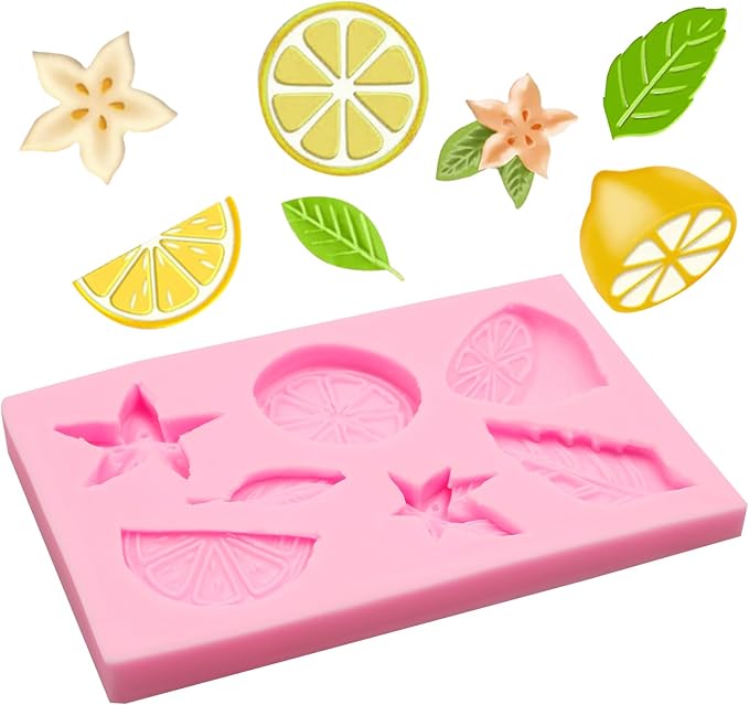 Lemon Silicone Mold, Lemon Slices Resin Fondant Mold for Cake Decoration Candy Cupcake Topper Cake Polymer Clay Crafts Epoxy Resin