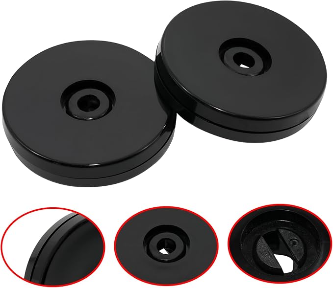4 Pcs Black 2.5 inch Acrylic Lazy Susan Rotating Turntable Organizer Bearings - Round Swivel Plate for Spice Rack, Table, Cake, Kitchen Pantry