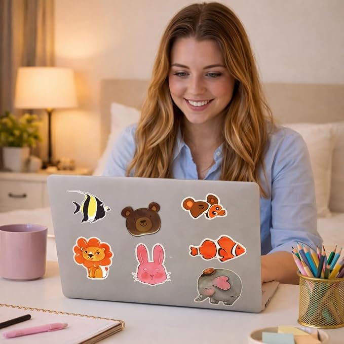 150 Pcs Animal Stickers for Scrapbooking, Waterproof Vinyl Wildlife Stickers Laptops Water Bottles Journals, Cute Sea Jungle Zoo Decals Kids Teens Adults Animal Lovers