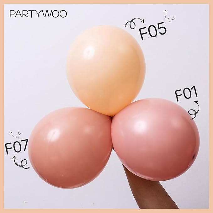 PartyWoo Nude Balloons 100pcs 5 Inch Apricot Boho Fall Neutral Latex Helium Balloons for Graduation Wedding Anniversary Birthday Boy Baby Shower Woodland Boho Theme Party Decorations Brown-F05
