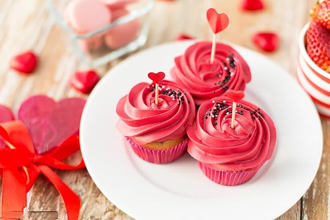 Edible Valentine 8mm Red Hearts Sprinkles for Cake Decorating 80g/2.82oz, Edible Red Sprinkles for Baking Cookie Decorations Cupcake Toppers Ice Cream Donut Toppings