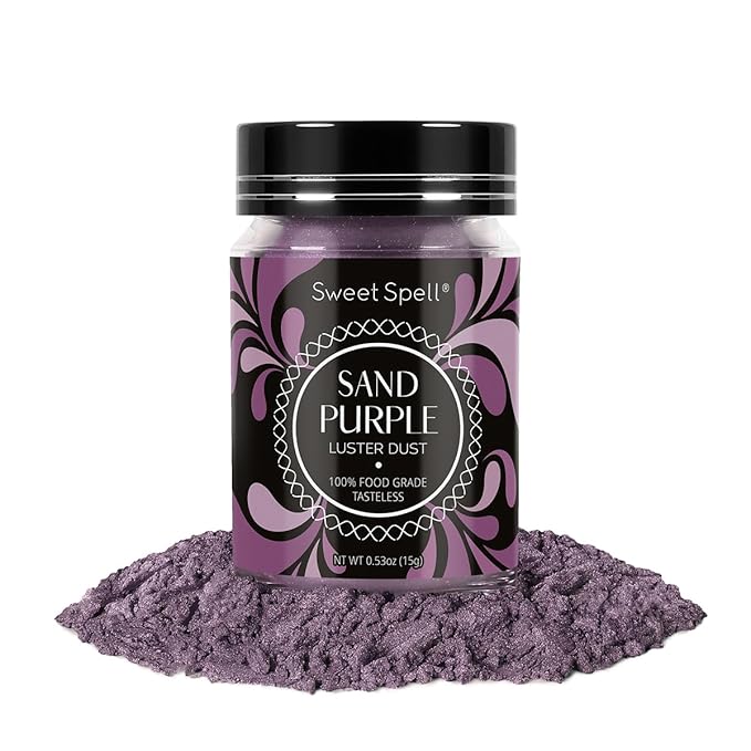 Sweet Spell Luster Dust Edible Glitter (15g) - Shimmer Pearl Dust Powder for Decorating Cakes, Chocolate, Drinks, Cocktails - 100% Edible, Food Grade, Vegan, Gluten-Free (Purple)