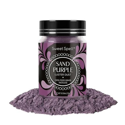 Sweet Spell Luster Dust Edible Glitter (15g) - Shimmer Pearl Dust Powder for Decorating Cakes, Chocolate, Drinks, Cocktails - 100% Edible, Food Grade, Vegan, Gluten-Free (Purple)