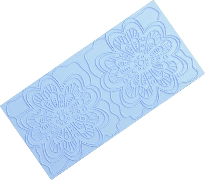 6 Packs Fondant Impression Mat Fondant Texture Mats Clay Mold Set Lace Embossing Mat Fondant Cake Embossed Impression Sheets for Cake Decorating