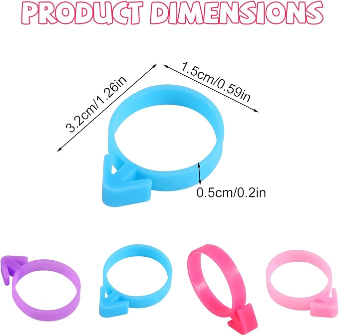 60pcs Pastry Bag Ties, Reusable Silicone Piping Bag Clips for Baking Decorating Icing Bags Seals for Cupcakes Cookies Pastry Supplies (4 Colors)