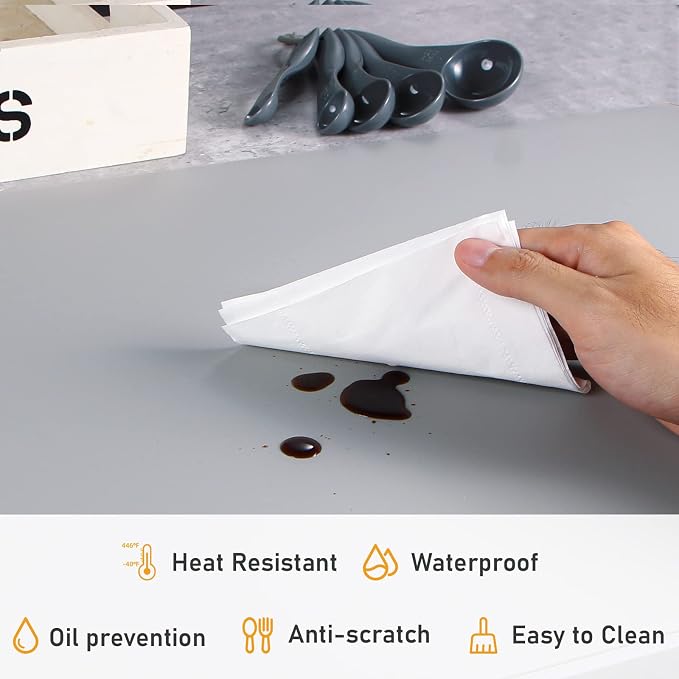 Webake Silicone Mat for Countertop, Counter Top Protector Heat Resistant 23.6" x 15.7" Desk Pat, Nonstick Glass Top Stove Cover Large Pastry Mat, Extra Thick Work Mat for Resin Computer Air Fryer