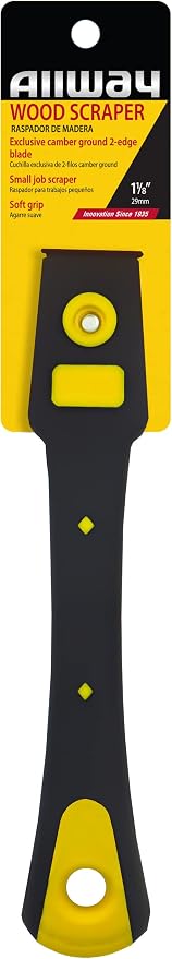 ALLWAY FE1 2-Edge Soft-Grip Scraper for Wood and Painting Applications, 1-1/8" (Pack of 2)