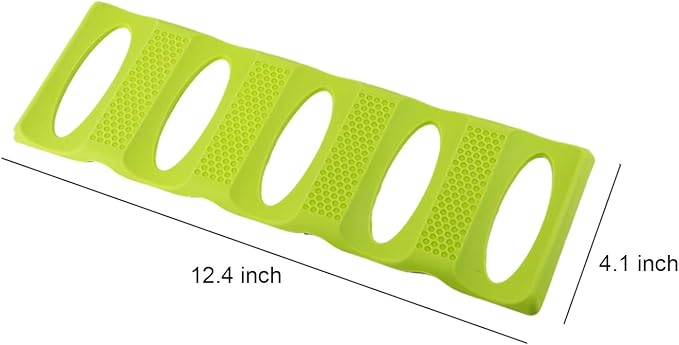 Webake 2 Pack Bottle Stacking Mat, Foldable Silicone Bottle and Can Stacker, Can Holder Rack Space Saver Organizer for Refrigerator, Pantry, Countertop, Cabinet (Green)