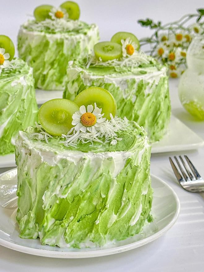 Edible Grass Green Pearl Sprinkles for Cake Decorating, Mixing 4 Sizes Light Green Sugar Cupcake, Ice Cream, Donuts, Macaron Toppings Supplies 90g/ 3.17oz