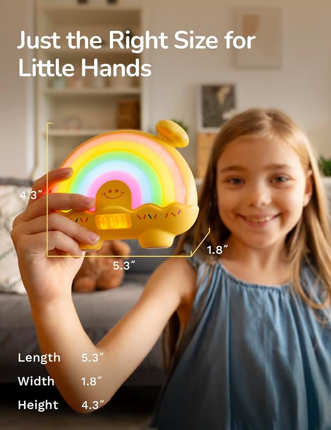 Timer Pal Rainbow Timer for Kids, Visual Timer for Kids with Night Light, Color-Changing Magnetic Visual Timer for Classroom/Calming Corner/Home (Yellow)