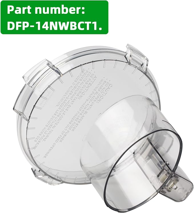 DFP-14NWBCT1 Food Processor Bowl Lid Replacement fit for Model DFP-14, Compatible with Cuisinart Food Processor DLC-005AGTXT1 Bowl, 4 Locking Knob(4.45 * 7.6in)