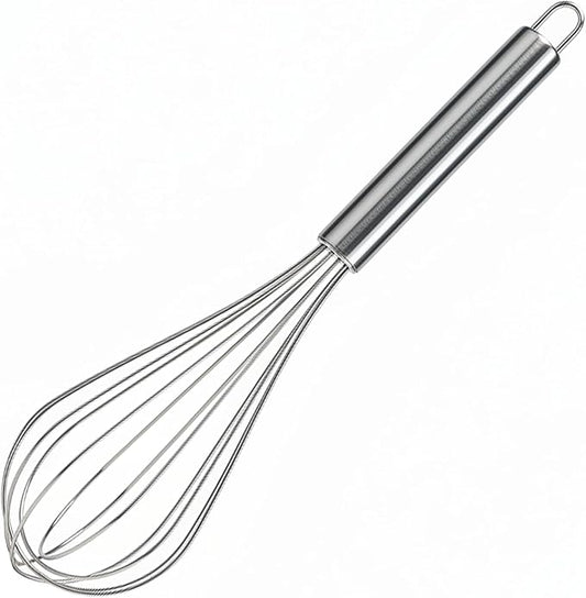 10-Inch Stainless Steel Balloon Whisk – Wire Whip for Cooking, Baking, Blending & Beating – Ergonomic Kitchen Utensil for Eggs, Sauces, Gravy & Batter – Dishwasher Safe & Rust Resistant