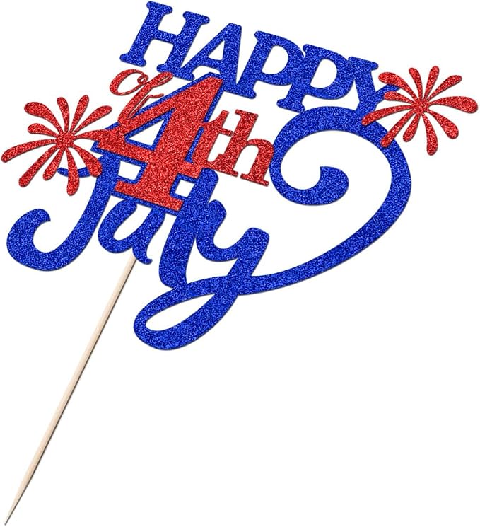 Independence Day Happy Birthday 4th of July Cake Topper | Patriotic Birthday Party Decorations,4th of July USA Birthday Party America National Day Happy Party Decoration