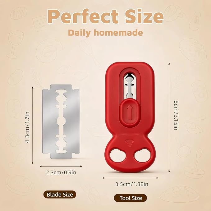 2 Pack Magnetic Bread Lame, Sourdough Scoring Tool, 10 Blades | 2 Pack Set, 10 Sharp Blades, Red & Black, Retractable Blade, Magnetic Storage, Anti-Slip Handle