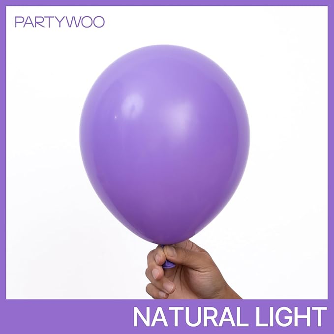 PartyWoo Purple Balloons 100pcs 12 Inch Purple Latex Balloons for Birthday Baby Shower Anniversary Engagement Wedding Princess Bachelorette Bridal Shower Butterfly Party Decorations Purple-Y15