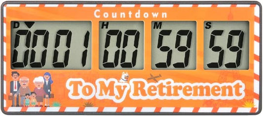 Yooreal Digital Kitchen Timer,Retirement Countdown Timer 9999 Days,Magnet Design,Loud Alarm,Tracks Wedding Vacation Working Cooking Baby Birth (Yellow)