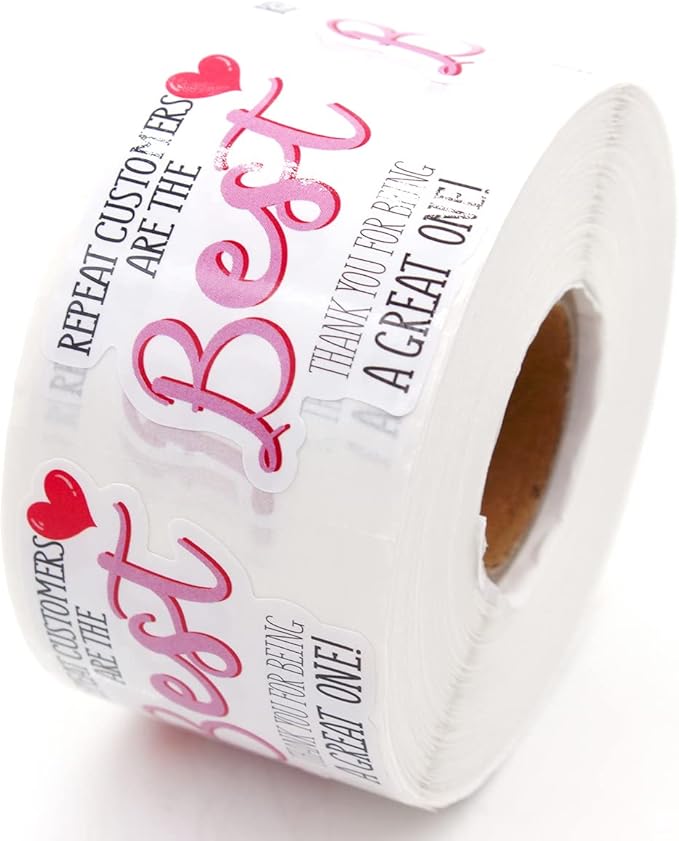 Littlefa Repeat Customer Stickers, Repeat Customers are The Best Sticker, Customer Appreciation Stickers for Small Business Packaging Market Freebies Labels 500 PCS